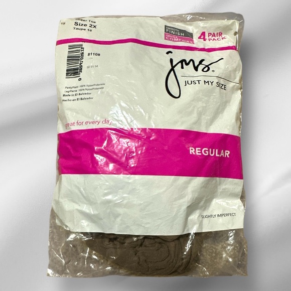 Just My Size pantyhose sheer toe 2X Taupe #16 package of 4 pair - Picture 1 of 6